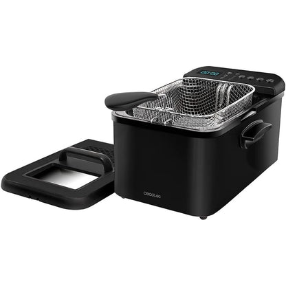 320805 - CECOTEC CLEANFRY LUXURY 4000, fritezë e thellë, kapacitet 4.2 litra, 3270 W, çelik inox i llakuar me ngjyrë të zezë, 5 programe të paracaktuara, filtër pastrues vaji