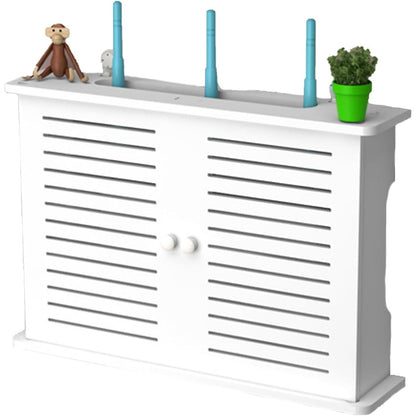 252657 - GAESHOW Kuti Ruajtjeje për Router WiFi të Montuar në Mur, Kuti e Fshehur për Kabllo TV, Raft WiFi i Montuar në Mur, e Bardhë