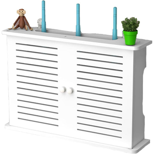 252657 - GAESHOW Kuti Ruajtjeje për Router WiFi të Montuar në Mur, Kuti e Fshehur për Kabllo TV, Raft WiFi i Montuar në Mur, e Bardhë