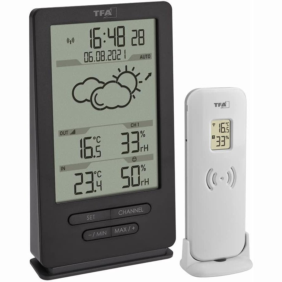 167817 - TFA DOSTMANN Stacion Meteorologjik Dixhital pa Tel me Sensor të Jashtëm, Numër Modeli 35.1162.10, Matje Klime të Brendshme dhe të Jashtme, Transmetues, Parashikues Moti, Radio, Matje Temperaturë/Lagështi, Model Ekskluziv