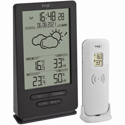 167817 - TFA DOSTMANN Stacion Meteorologjik Dixhital pa Tel me Sensor të Jashtëm, Numër Modeli 35.1162.10, Matje Klime të Brendshme dhe të Jashtme, Transmetues, Parashikues Moti, Radio, Matje Temperaturë/Lagështi, Model Ekskluziv