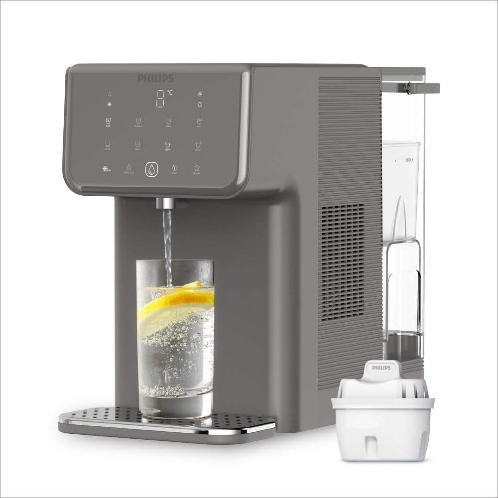 213013 - PHILIPS Stacion Uji – Dispenser Uji i Nxehtë dhe i Ftohtë me Filtër, 7 Cilësime Temperature, 5 Paracaktime Vëllimi, Kapacitet 2.8L