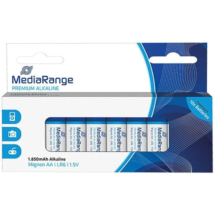 269545 - MEDIARANGE Bateri Alkaline Premium Mignon, AA LR6 1.5V, Pako me 10 bateri, MRBAT105