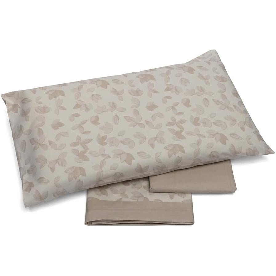 135153 - FOPPAPEDRETTI Set Krevatesh Notte & Natura (1 copë): Çarçaf, Çarçaf i Futur dhe Mbulesë Jastëku; materiali 100% Pambuk me Gjethe Rëre, Prodhuar në Itali
