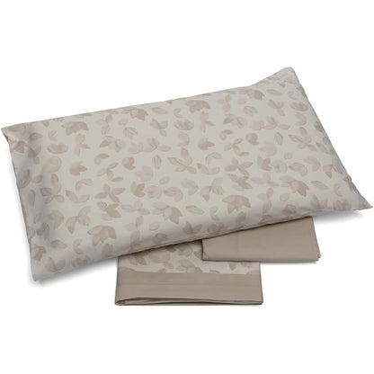 135153 - FOPPAPEDRETTI Set Krevatesh Notte & Natura (1 copë): Çarçaf, Çarçaf i Futur dhe Mbulesë Jastëku; materiali 100% Pambuk me Gjethe Rëre, Prodhuar në Itali