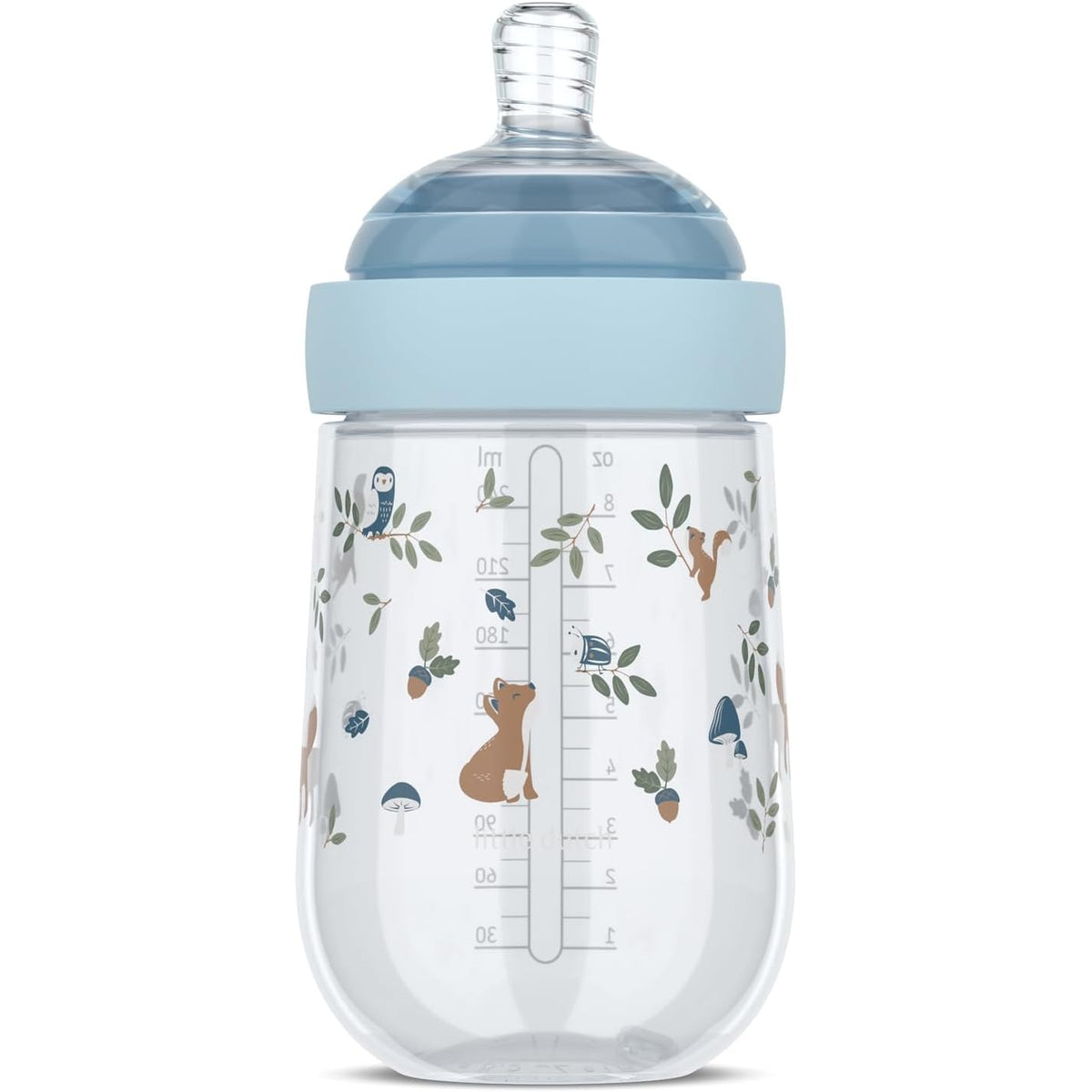 301076 - MEPAL Shishe Mio Little Dutch - 240 ml - Kapak transparent për ruajtje - Anti-kolikë - Dizajn spiral për të parandaluar bllokimet - Silikon i gradës mjekësore