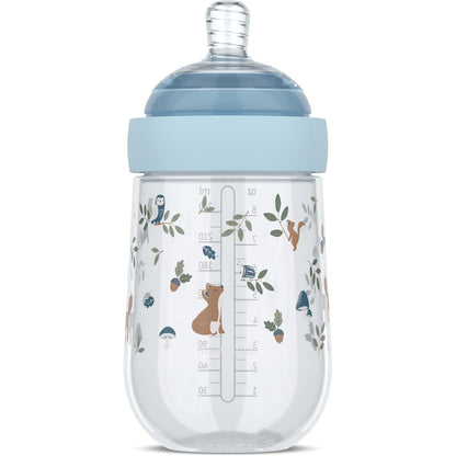 301076 - MEPAL Shishe Mio Little Dutch - 240 ml - Kapak transparent për ruajtje - Anti-kolikë - Dizajn spiral për të parandaluar bllokimet - Silikon i gradës mjekësore