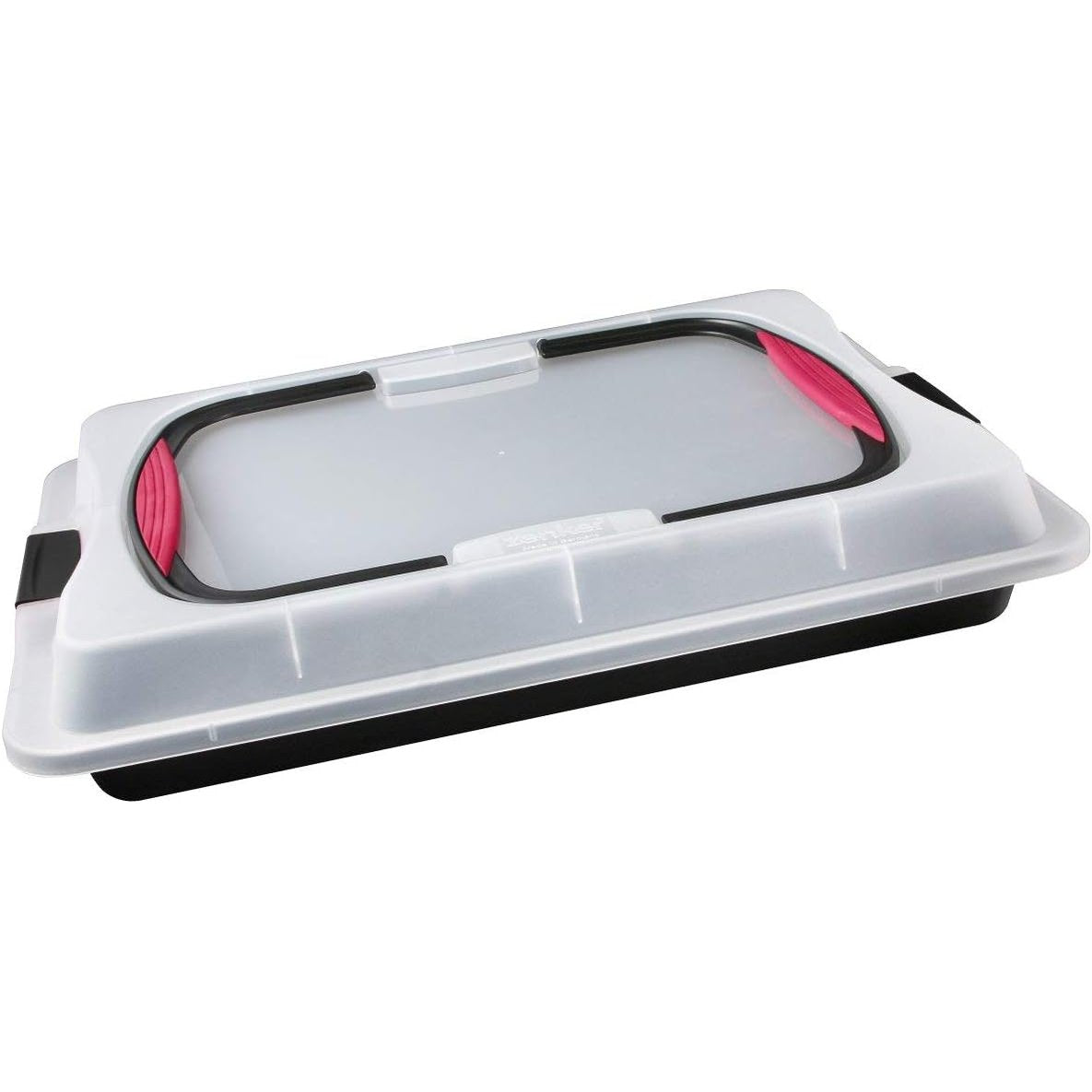 246247 - ZENKER Enë për tortë me fletë, tepsi pjekjeje me mbulesë transporti, tavë pjekjeje jo-ngjitëse me kapak dhe doreza të buta, tavë torte: 425x295x75 mm, sasia: 1 copë