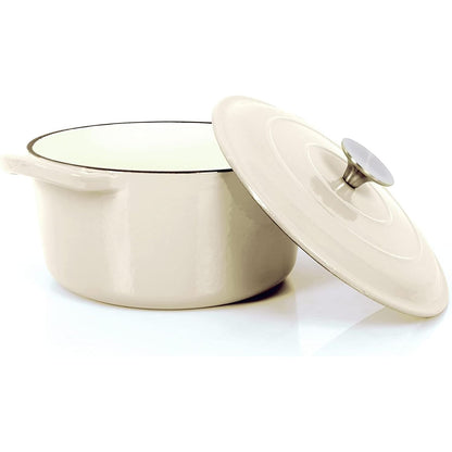 213576 - ECHTWERK Enë tave prej gize me veshje smalti, tenxhere e rrumbullakët për bukë, e përshtatshme për furra, skarë, BBQ dhe induksion, 3.5 L, Ø 22.5 cm