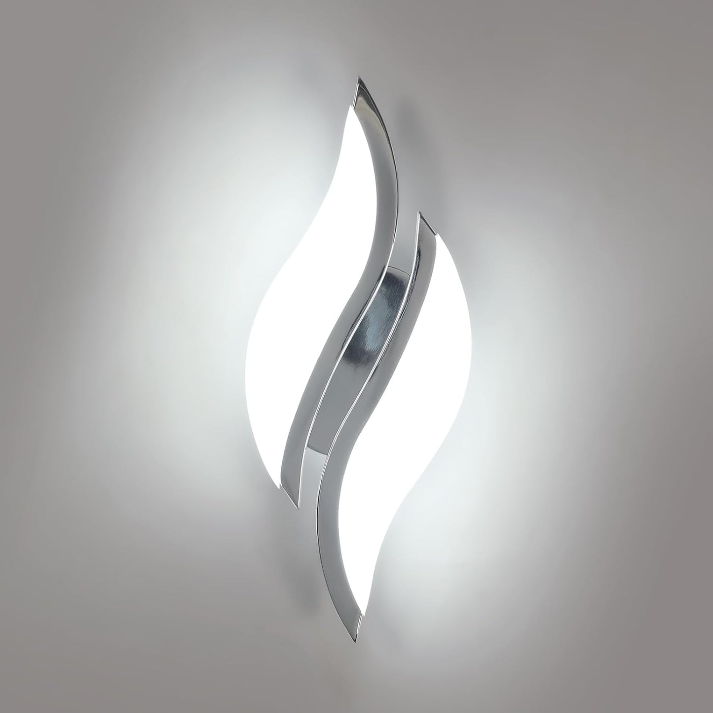 256143 - GOECO Dritë Muri për Brendshme, Llambë Muri Kromi 12W 1350LM, dritë LED me ngjyrë të bardhë të ftohtë 6500K, për dhomë gjumi dhe hotel