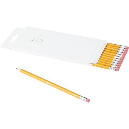 300040 - AMAZON BASICS Lapsa Graphite HB me bosht druri, të mprehur paraprakisht, majë gome që nuk njollos, pako me 12 lapsa
