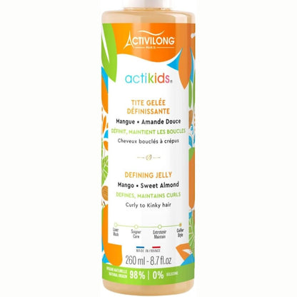 321829 - ACTIVILONG - Xhel Definues Actikids, 260 ml, për flokë kaçurrela deri të çrregullta, 98% përbërës natyralë