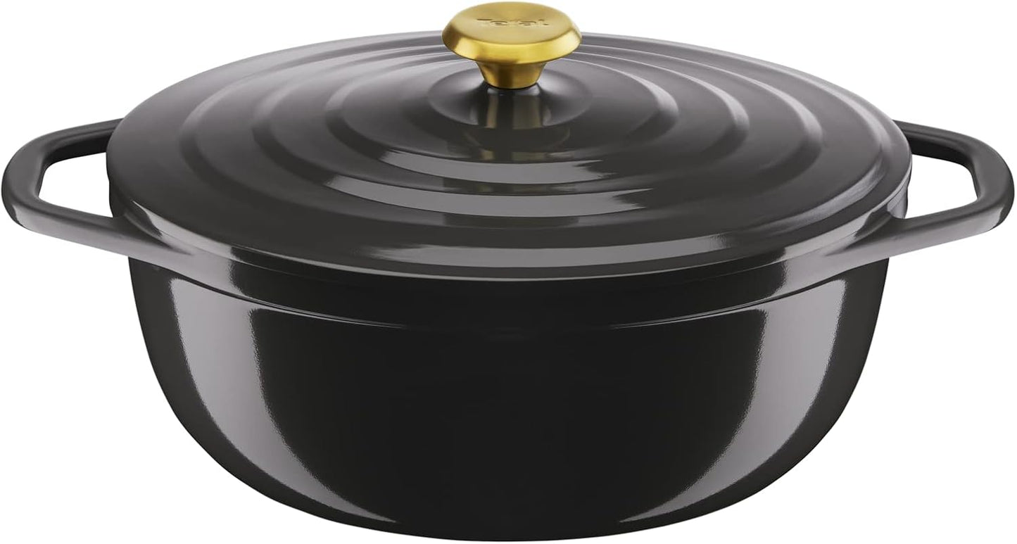 255097 - TEFAL ENA OVALE, 30 X 23 CM (5.7 L), E PËRPUTHSHME ME INDUKSIONIN, VESHJE QERAMIKE, KAPAK KONDENSIMI, GRI, E2558904