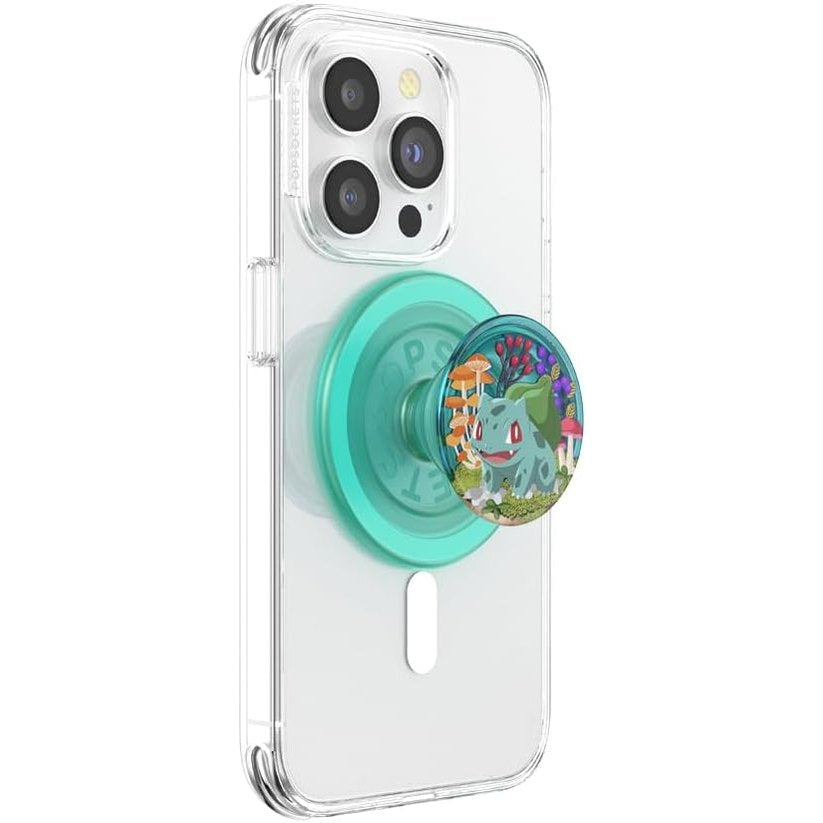276764 - PopSockets: PopGrip Round për MagSafe | Unazë Adaptori për MagSafe e Përfshirë | Mbështetëse dhe Dorezë për Telefona | Pokémon - Bulbasaur Mint