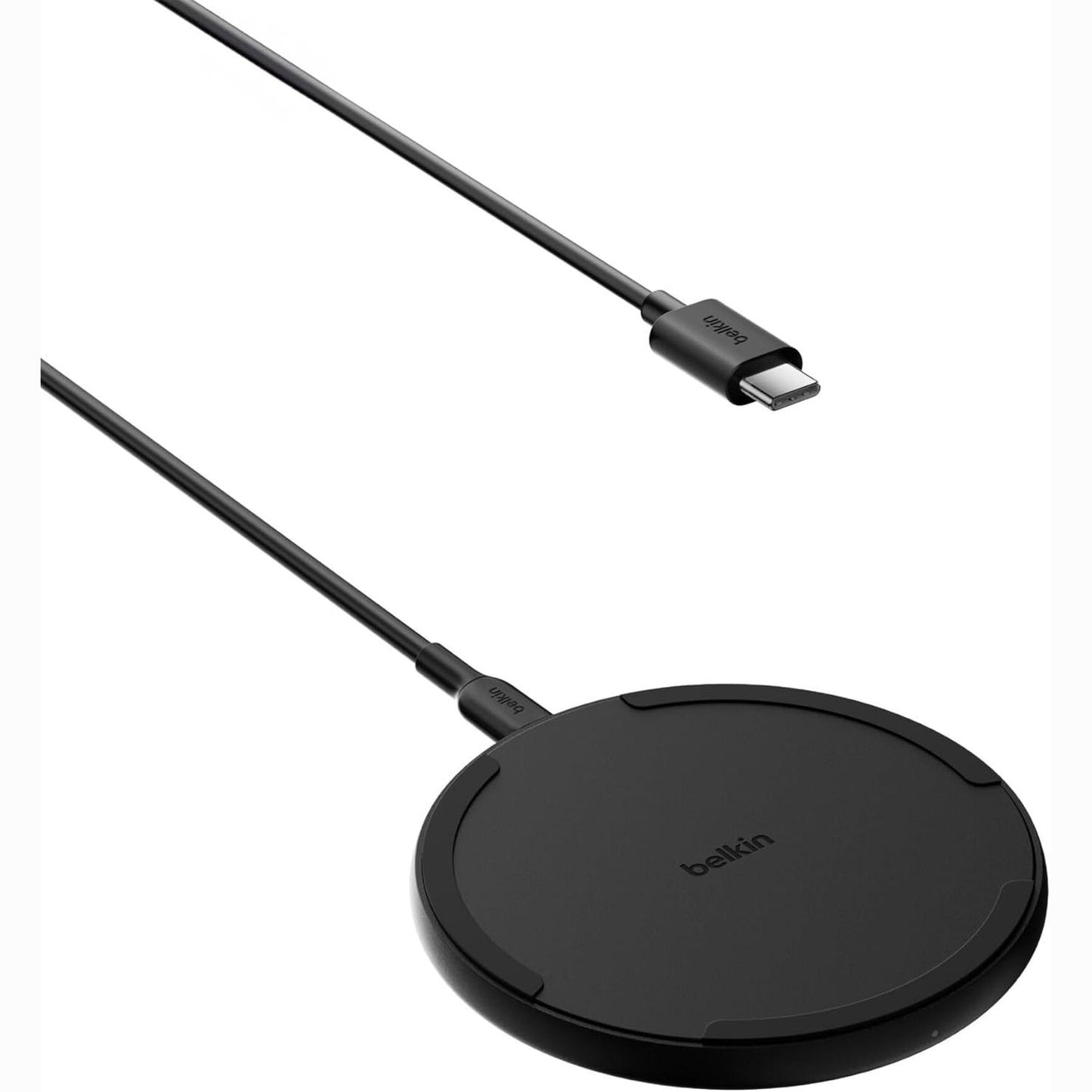 320285 - BELKIN Shtresë karikimi pa tel, 15W, Stacion karikimi Qi për Apple iPhone 16, serinë iPhone 15/14/13, Samsung Galaxy S25, Galaxy S24, përfshirë kabllo 1.5 m (pa adaptor energjie) - E zezë