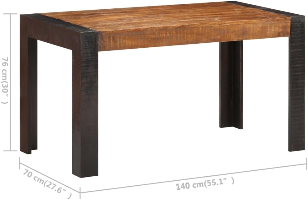 265101 - vidaXL Tavolinë Ngrënieje 140×70×76 cm – Dru Mango Masiv
