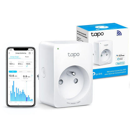 320460 - Tapo Prizë Inteligjente WiFi, Monitorim Energjie, 16A Tipi E, E pajtueshme me Alexa, Google Home dhe SmartThings, Kontrollon Radiatorët dhe Ngrohjen, Kursim Energjie, P110(FR)