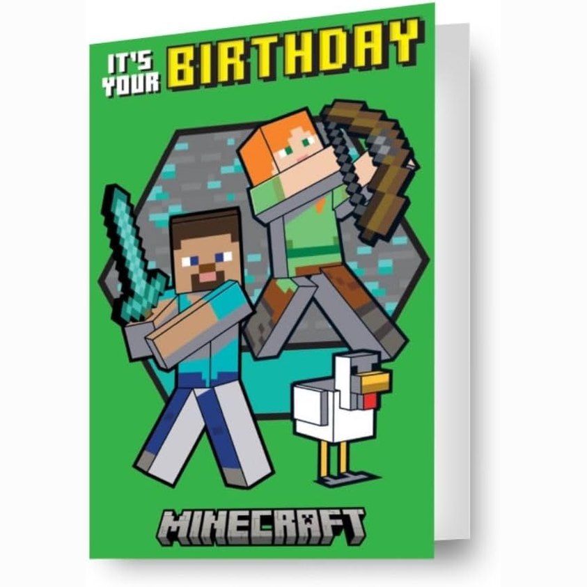 277296 - Kartë ditëlindjeje MINECRAFT DANILO PROMOTIONS LTD me efekt 3D, printim lentikular