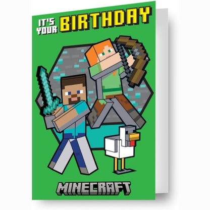 277296 - Kartë ditëlindjeje MINECRAFT DANILO PROMOTIONS LTD me efekt 3D, printim lentikular