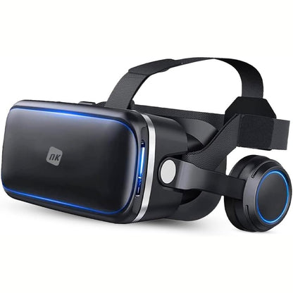 268528 - NK Syze Smart VR me kufje - Realitet Virtual 3D me Audio për Telefona nga 4.7" deri në 6.53", Kënd Shikimi 90-100º, Rrotullim 360º, Lente dhe Bebëzë e Rregullueshme - E Zezë