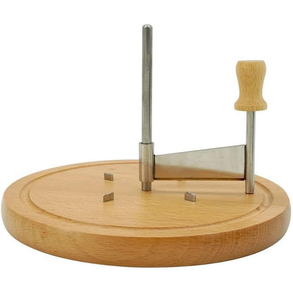 223180 - Fackelmann 56773 Prerës djathi me tabaka druri, prerës për djathë Tête de Moine, Dru, Çelik inox, 22 x 12.5 cm