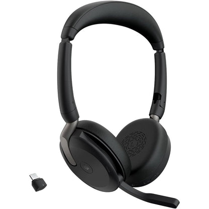 266041 - JABRA Evolve2 65 Flex - Kufje stereo Bluetooth me panel karikimi pa tel, teknologji Jabra ClearVoice, ANC hibride, të certifikuara për MS Teams, ngjyra e zezë