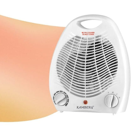 215014 - KAMBERG Ngrohës me ventilator për banjo, Konsum i ulët, I qetë, 2000 W, I bardhë
