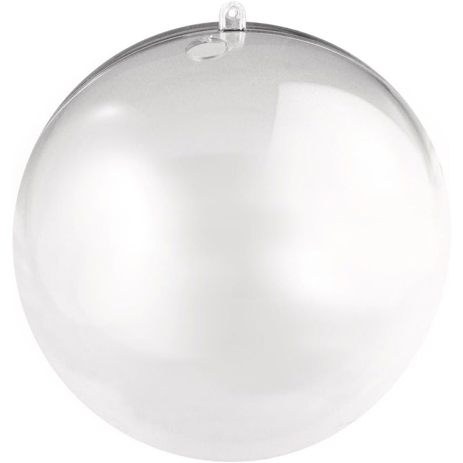 254076 - Rayher Top plastik, 2 pjesë, 16 cm ø, Top plastik i mbushshëm, transparent, top akrilik me lak varës, top dekorativ transparent, top Krishtlindjesh me dy pjesë, 3946237