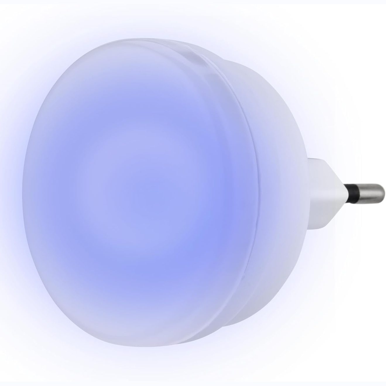 225165 - REV Dritë nate LED, prizë 230V, 0.2W, ndriçim konstant, dritë blu, kornizë e bardhë, prizë evropiane