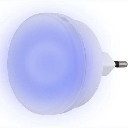 225165 - REV Dritë nate LED, prizë 230V, 0.2W, ndriçim konstant, dritë blu, kornizë e bardhë, prizë evropiane