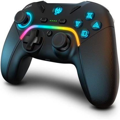 266554 - KROM KAYROS - Gamepad pa tel, i projektuar për gara, butona dhe makro të konfigurueshme, LED RGB, PC, SWITCH, ANDROID, IOS, mbështetje për smartphone, e zezë