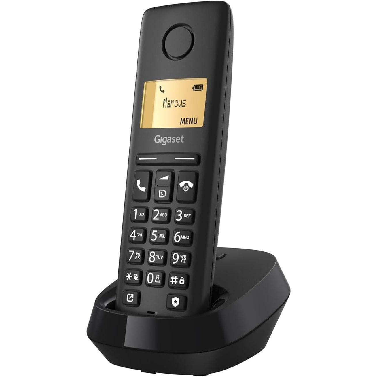 293673 - GIGASET Pure 120 - Telefon pa tel me mbrojtje thirrjesh dhe ECO DECT - ekran i ndriçuar - i pajtueshëm me aparatin e dëgjimit, i zi antracit | i pajtueshëm në Gjermani, Itali, Francë, Holandë, Belgjikë, Çeki, Aut