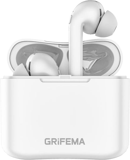 320701 - GRIFEMA G-TWS1, Kufje pa tel Bluetooth me prekje, Kufje Bluetooth në vesh, Kufje sportive pa tel për vrapim dhe ushtrime, Ngjyrë e bardhë
