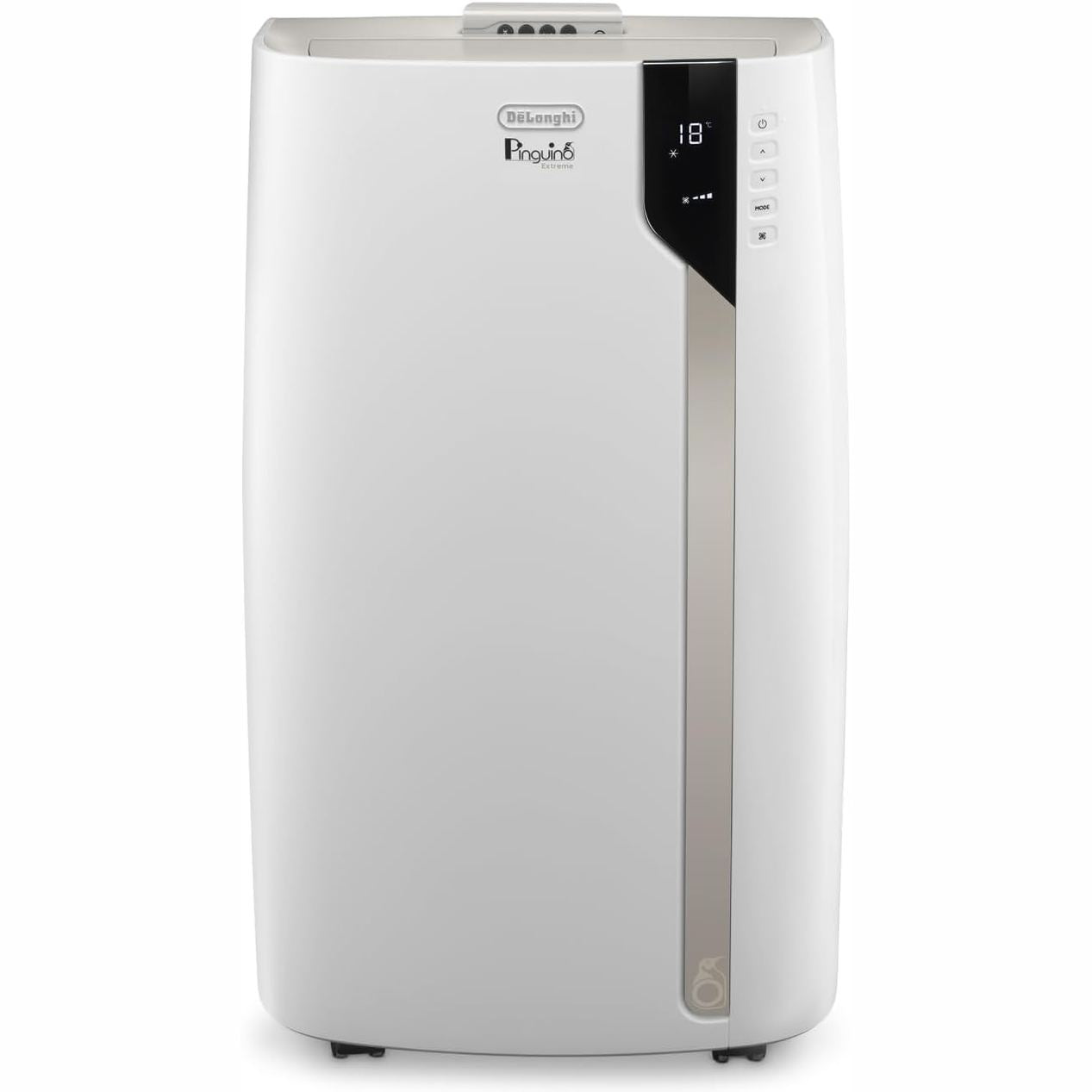 288033 - DE'LONGHI PINGUINO EXTREME Kondicioner ajri portativ, për dhoma deri në 33.5 m², me tharëse ajri dhe ventilator, 8900 BTU, Eco-Real-Feel, kohëmatës 24 orësh, klasa e efikasitetit të energjisë A+ (PACEX93)