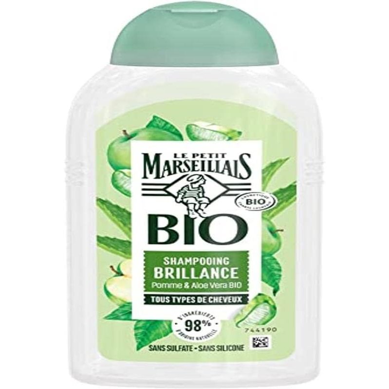 275948 - LE PETIT MARSEILLAIS Shampo e Çertifikuar Organike për Shkëlqim me Mollë dhe Aloe Vera, 240 ml