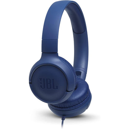 273488 - JBL Kufje me tela Tune500 On-Ear, ngjyrë blu, telekomandë me 1 buton, mikrofon të integruar, asistent zanor