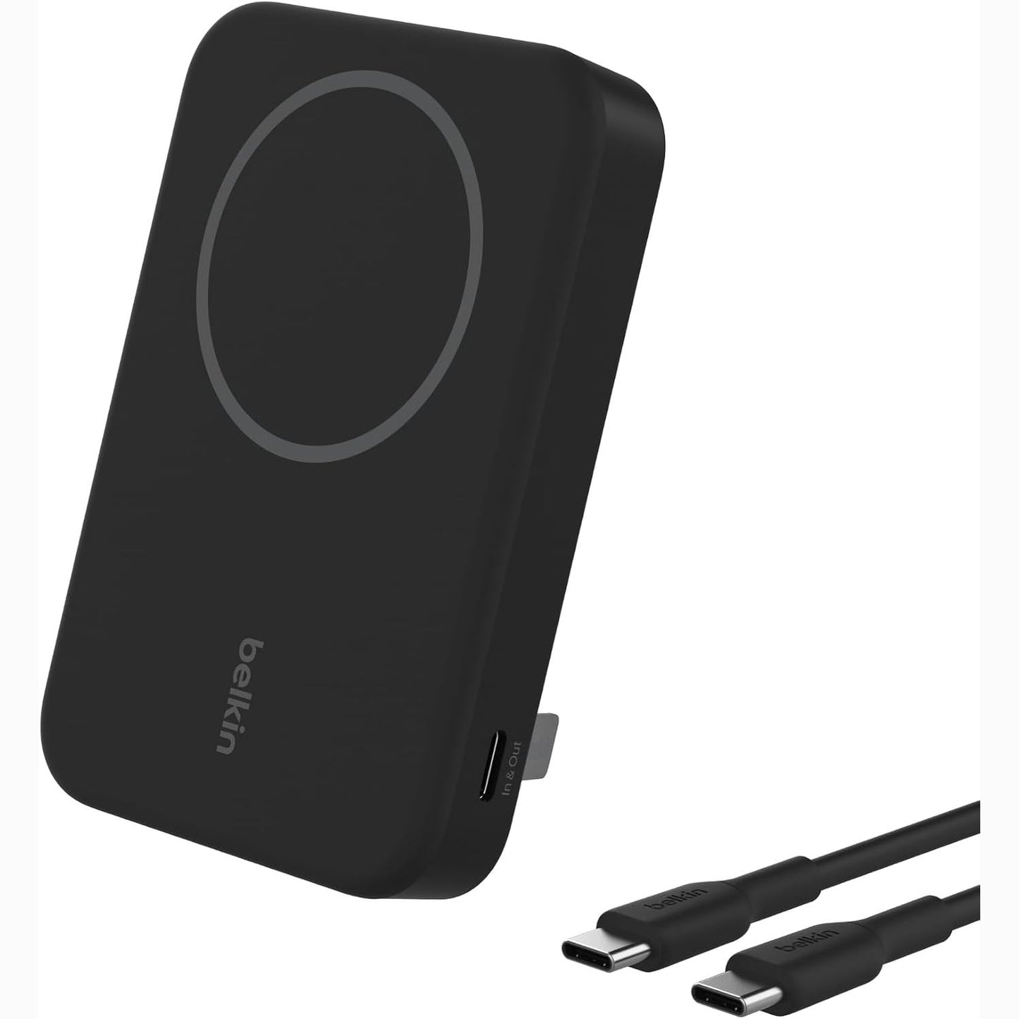 319493 - BELKIN Karikues pa tel BoostCharge Pro 8000mAh me Qi2, karkues portativ kompatibël me MagSafe, mbështetëse e integruar - i zi
