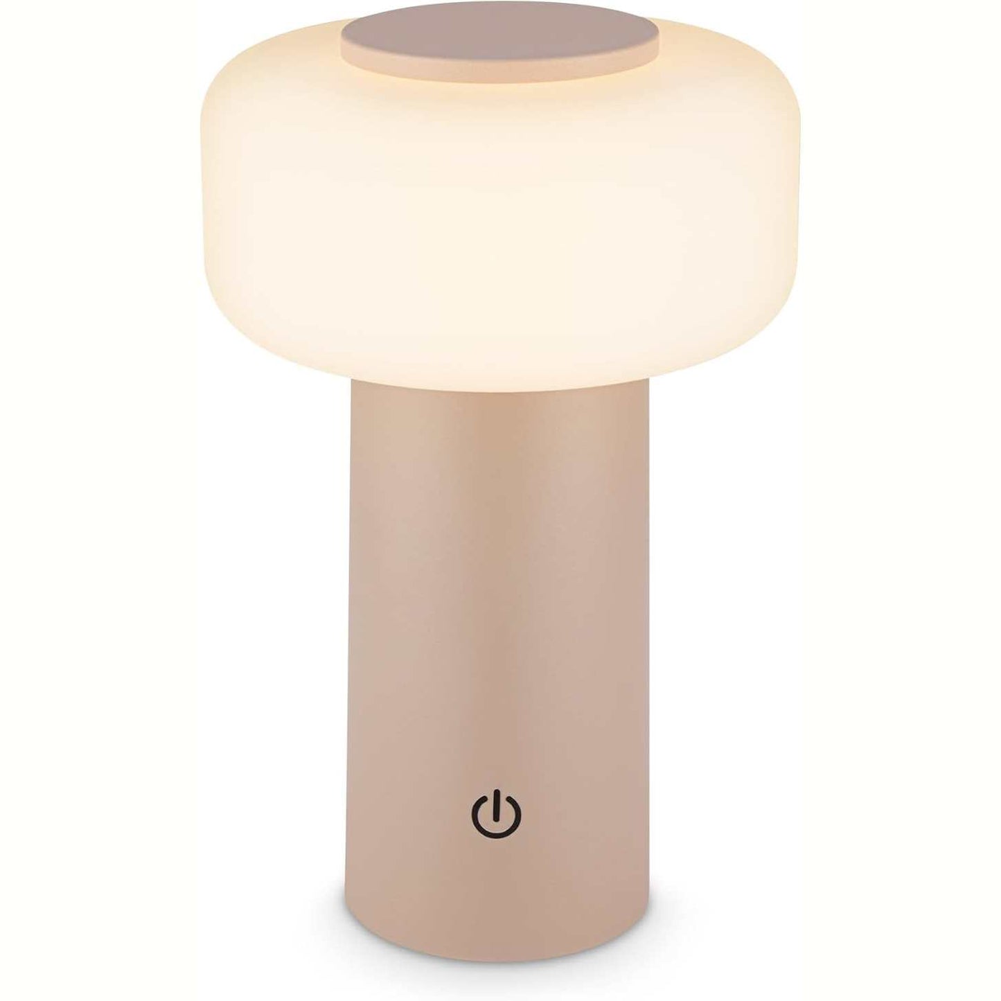221890 - BRILONER - Llambë Tavoline LED Pa Tel IP44, 13x20.6 cm, Bezhë, Bateri e Zëvendësueshme, e Errësueshme, Llambë Rikarikueshme