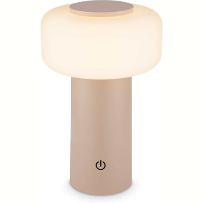 221890 - BRILONER - Llambë Tavoline LED Pa Tel IP44, 13x20.6 cm, Bezhë, Bateri e Zëvendësueshme, e Errësueshme, Llambë Rikarikueshme