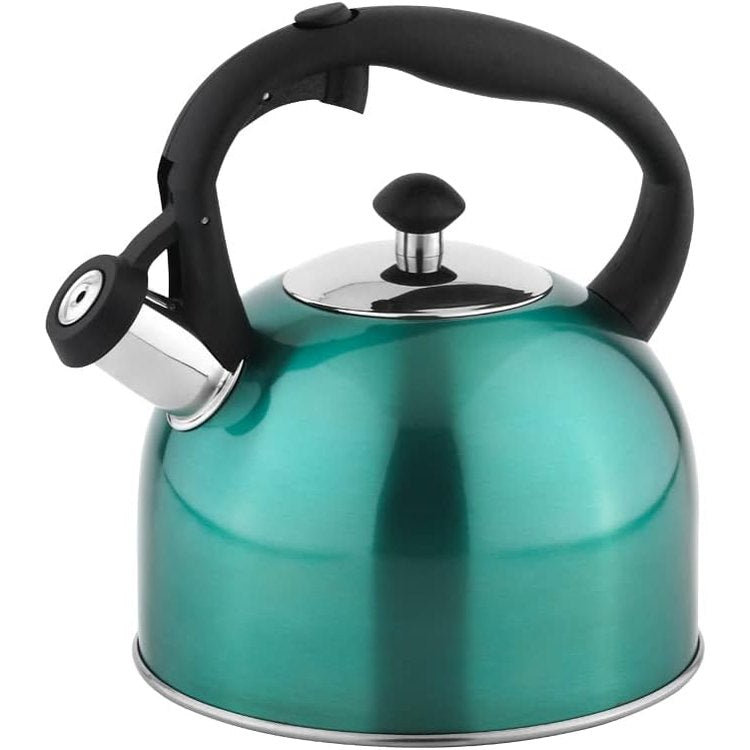 215355 - AMAZON BASICS Çajnik prej çeliku inox, 2.3 l, blu-jeshil