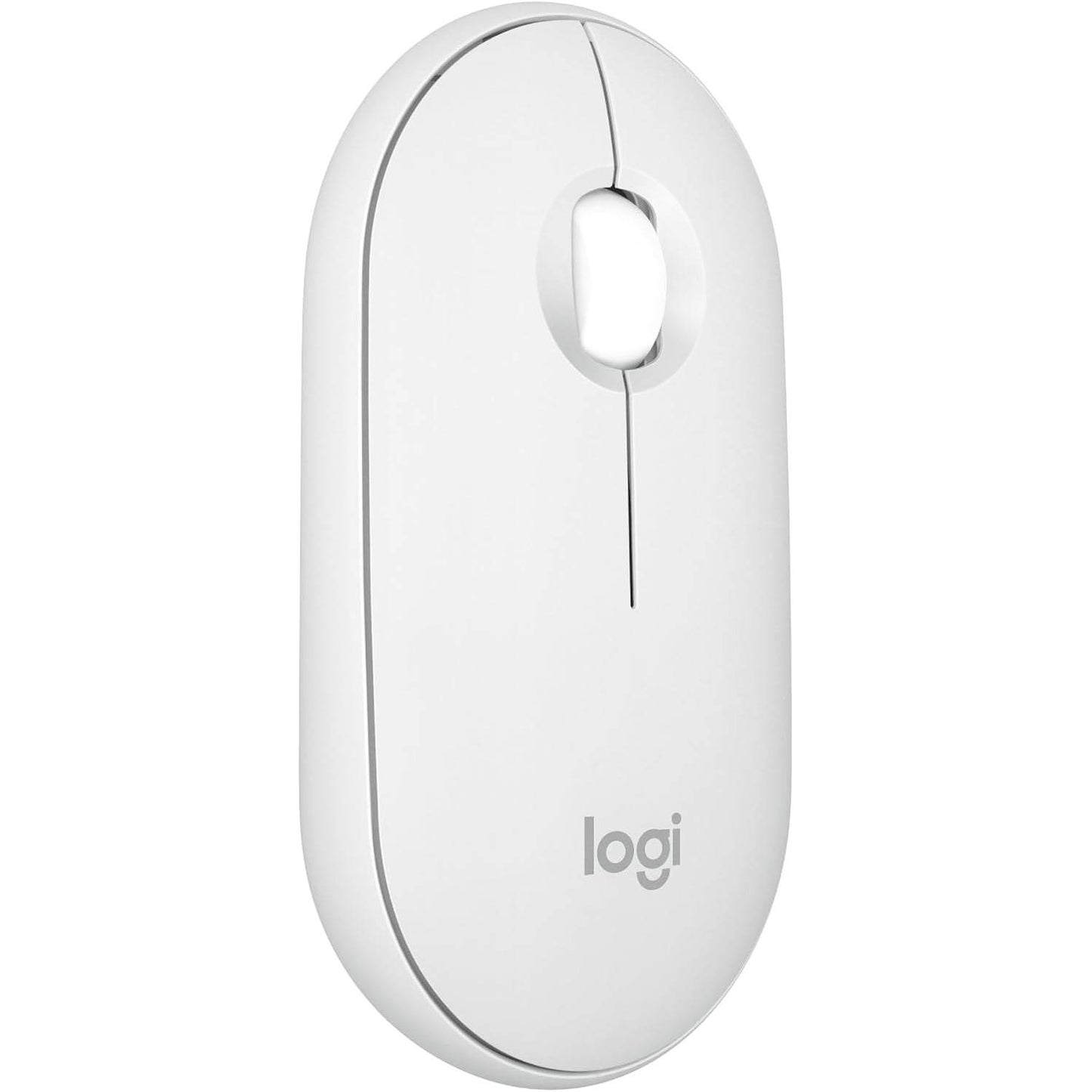 268849 - Logitech Maus i hollë pa tel Pebble Mouse 2 M350s, Bluetooth, portativ, i lehtë, buton i personalizueshëm, ngjyrë e bardhë