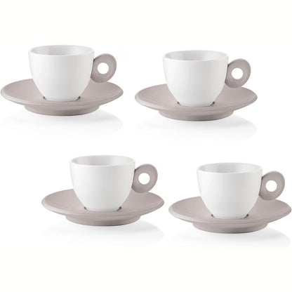 187694 - GUZZINI - Set prej 4 Filxhanëve Kafeje EVERYDAY me Pjata, Ngjyra: Gri Dove