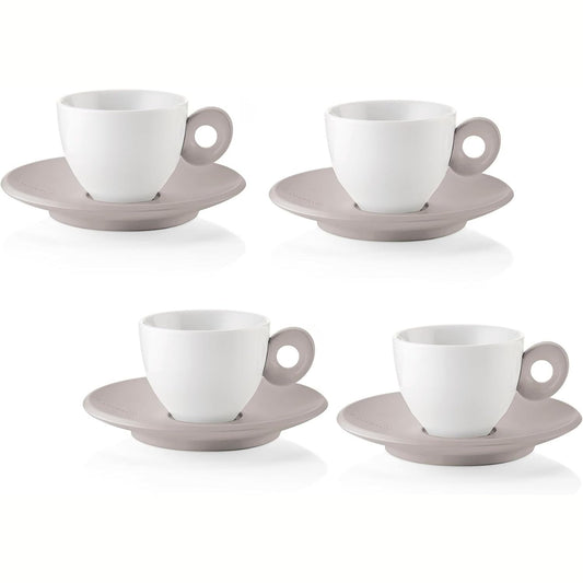 187694 - GUZZINI - Set prej 4 Filxhanëve Kafeje EVERYDAY me Pjata, Ngjyra: Gri Dove
