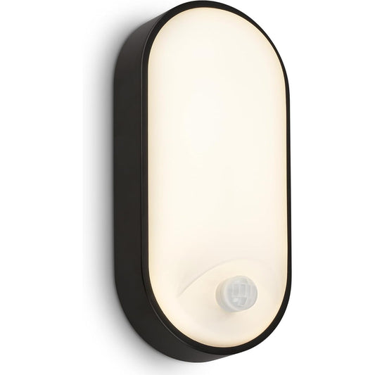 197854 - BRILONER - Llambë Muri LED e Jashtme me Sensor Lëvizjeje, IP65, Rreze Veprimi deri në 6m, Zbulim 100 Gradë, 22x10.5x6 cm, Ngjyra e Zezë