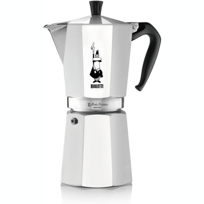 221538 - Bialetti Moka Express: Makina ikonike e kafesë për espresso, 12 gota (670ml), alumini, argjendi - Jo për induksion