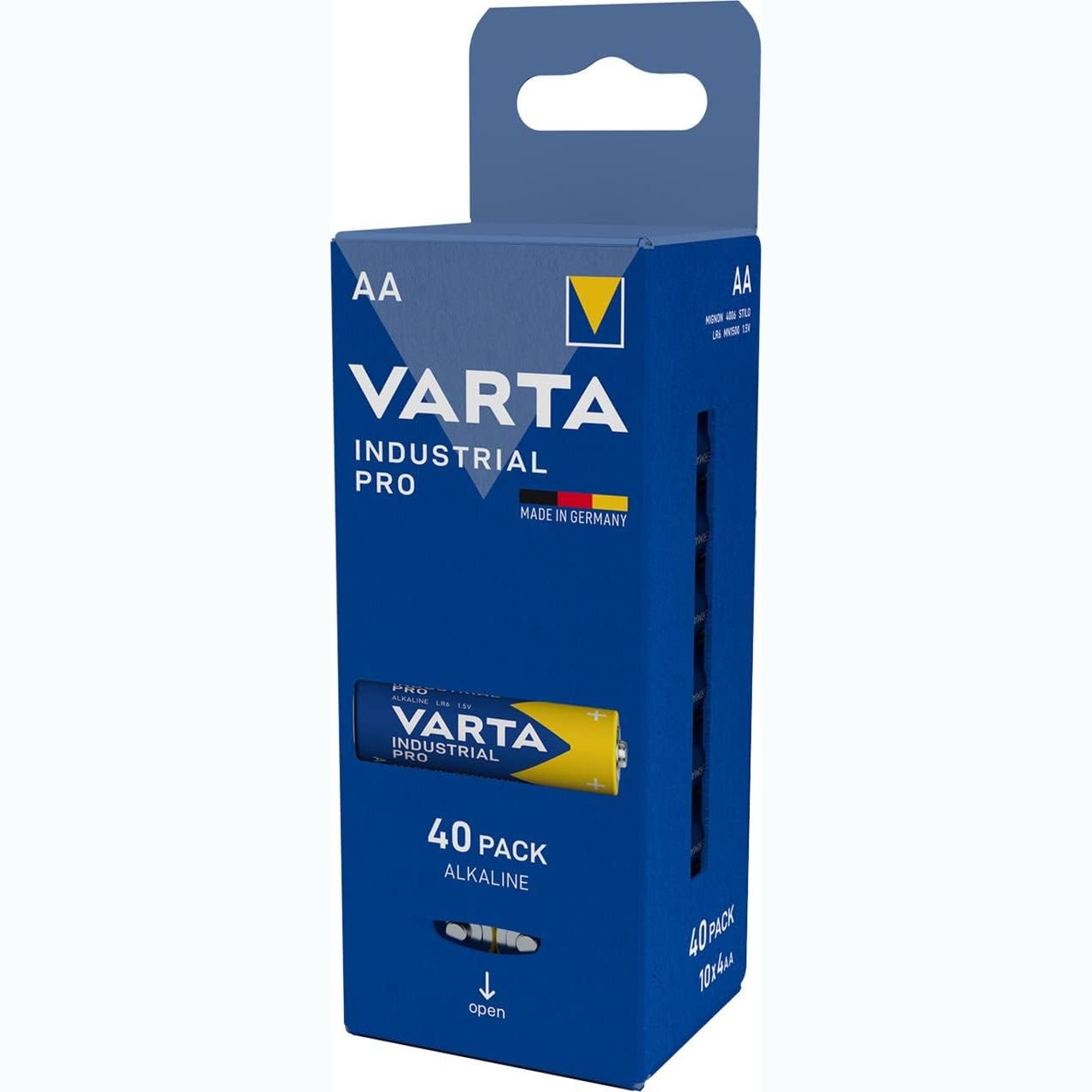 273915 - VARTA Bateri AA, Pako me 40 copë, Bateri Industriale Pro, Bateri Alkaline, 1.5V, Prodhuar në Gjermani