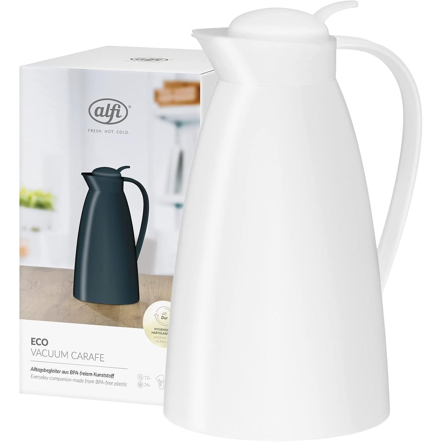185346 - ALFI 0825010100 Enë e Izoluar Ekologjikisht, Plastikë e Bardhë, Kapaciteti 1.0 L