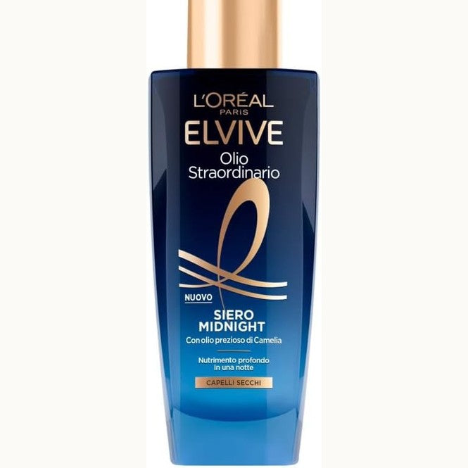 306705 - L'ORÉAL PARIS Elvive Extraordinary Oil Midnight Serum, 100 ml, për flokë të thatë, ushqyerje intensive me vaj të çmuar kamellia.