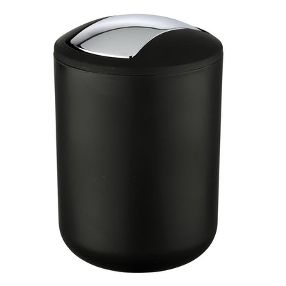 197855 - WENKO - Kosh Kozmetik Model Brasil S, Kapacitet 2 Litra, Kosh Mbeturinash për Banjë, Material Plastikë e Pathyeshme Pa BPA, Dimensione Ø 14 x 21 cm, i Zi