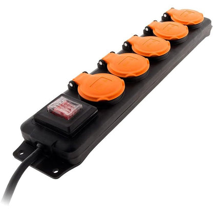 269188 - ZENITECH Bllok IP44 i papërshkueshëm nga uji me 5 priza, 16 A, 2P+E, me kapakë dhe çelës, kabllo 1.5 m HO5RRF 3G1